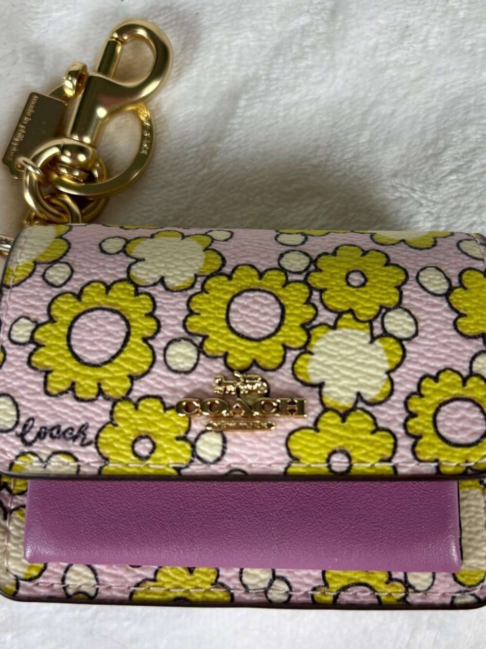 Coach Mini Klare Bag Charm in Blocked Floral Print
